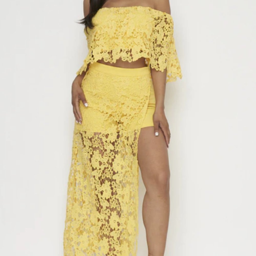 2 Piece Crop Top and Shirt